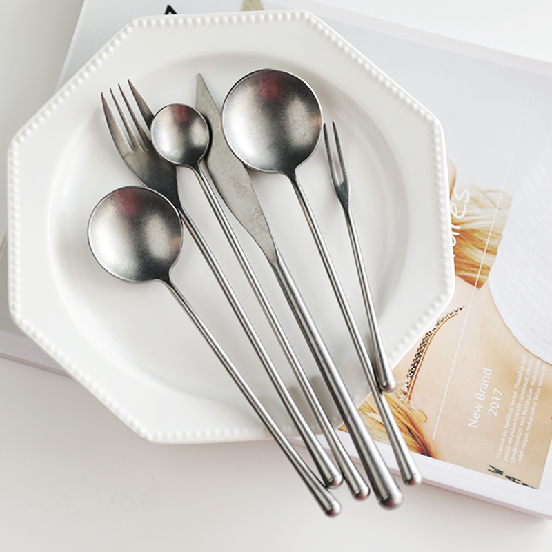 Vintage Collectible Spoons - 레트로 304 스테인레스 스틸 칼 세트