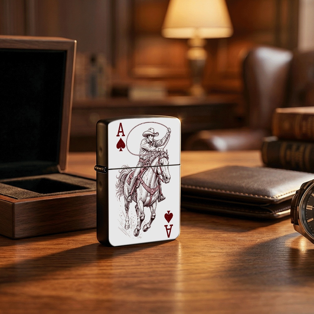 Vintage Collectible Playing Cards - 플립탑 라이터 카우보이 로데오 에이스 오브
