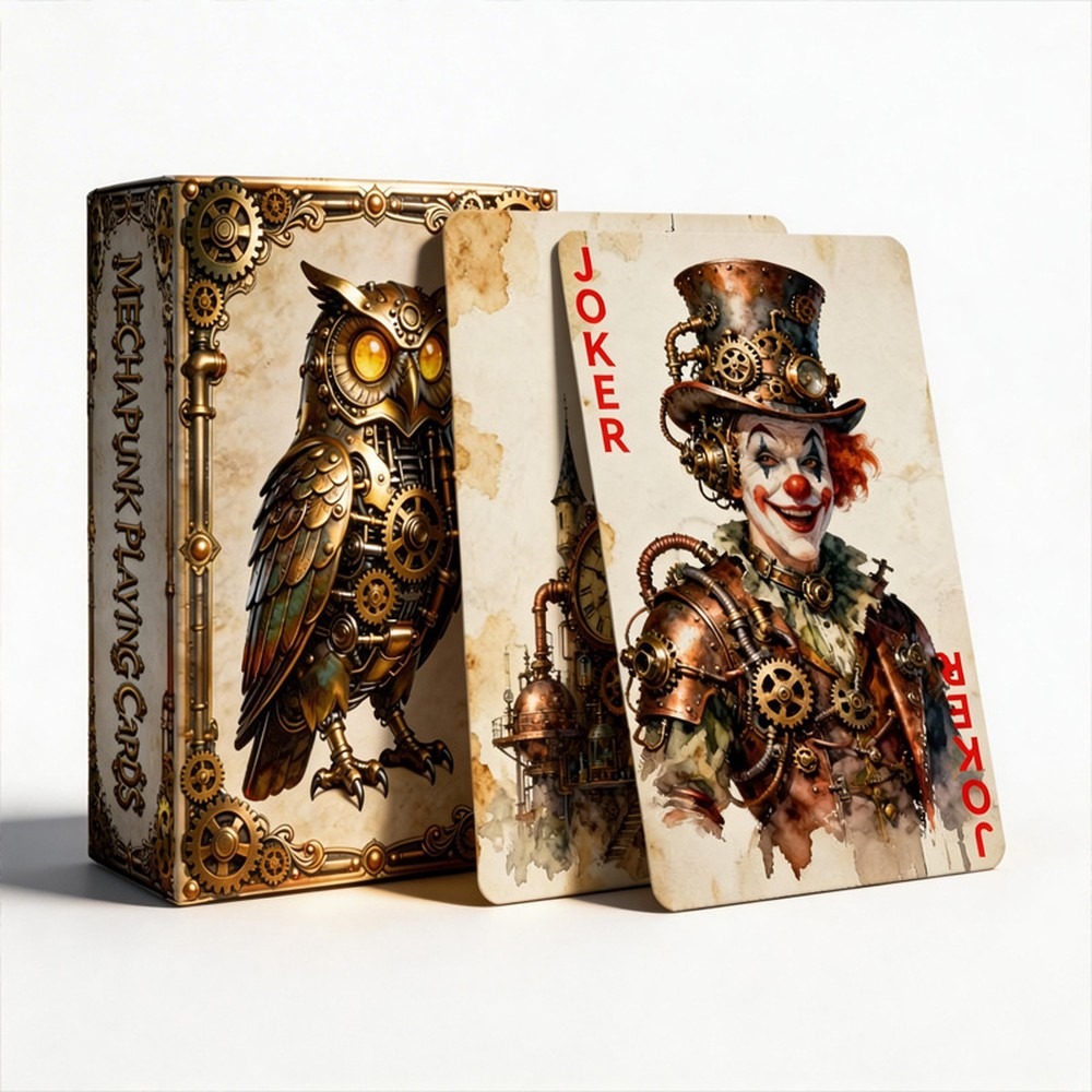 Vintage Collectible Playing Cards - 스팀펑크 스타일의 빈티지 55장 포커 카드
