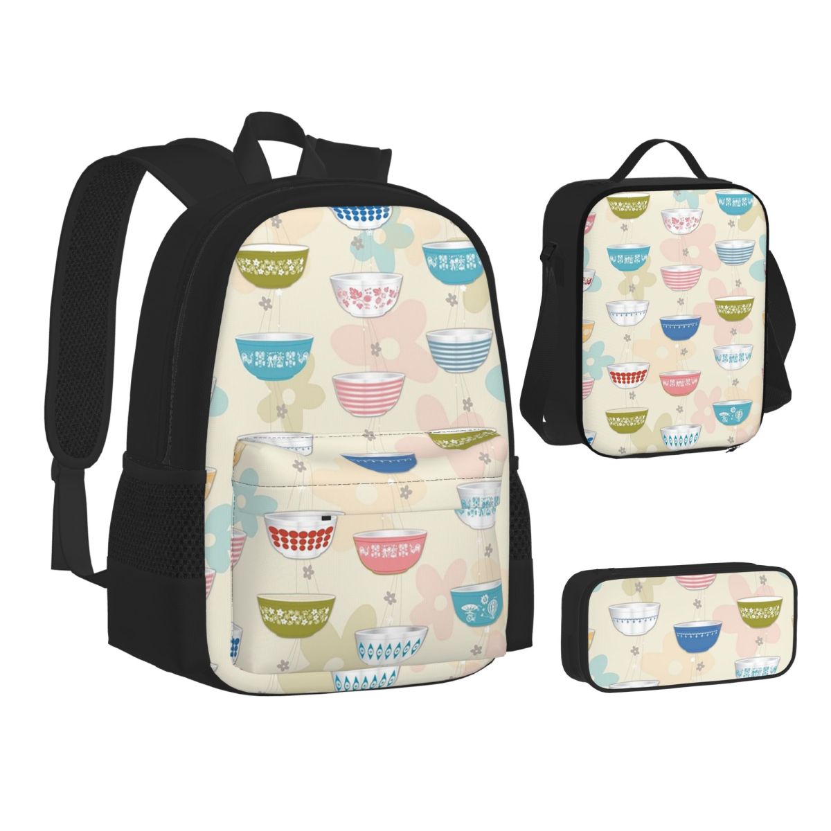 Vintage Collectible Pyrex - 빈티지 파이렉스 볼 컬렉션 백팩 학생용