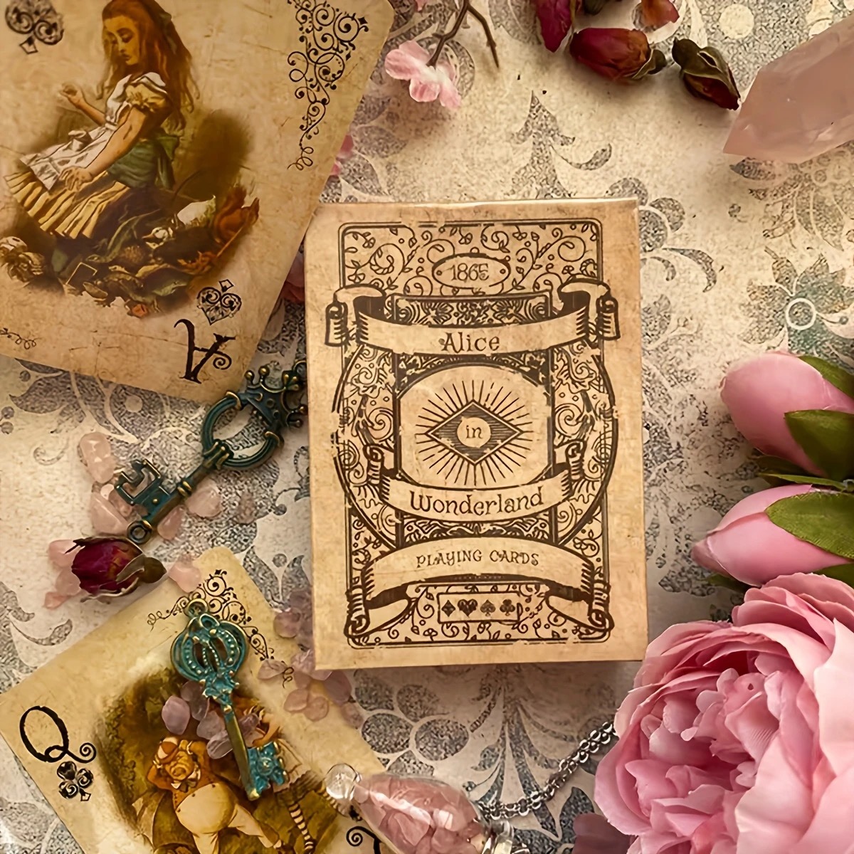 Vintage Collectible Playing Cards - 54PCS 앨리스 빈티지 종이 포커. 이상한