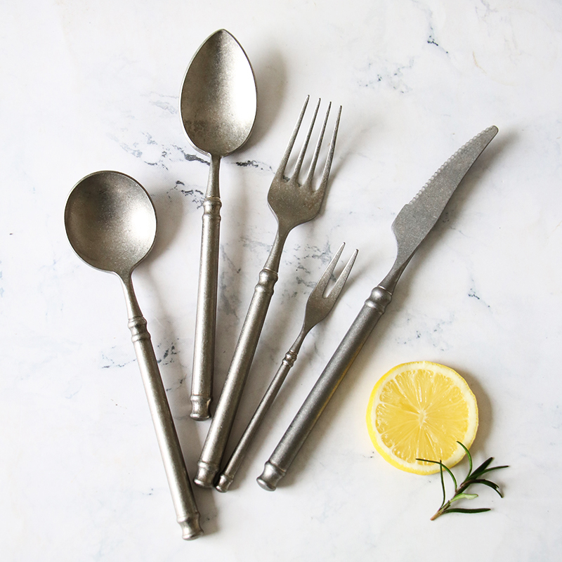 Vintage Collectible Spoons - 레트로 스크럽 304 스테인레스 스틸 식기류