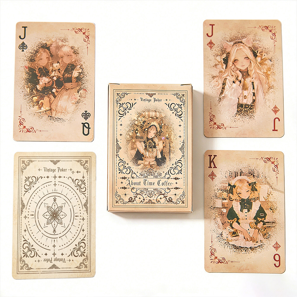 빈티지 동화 소녀 플레잉 카드 55개, 유럽 커피 테마 - Vintage Collectible Playing Cards 리뷰 및 가격