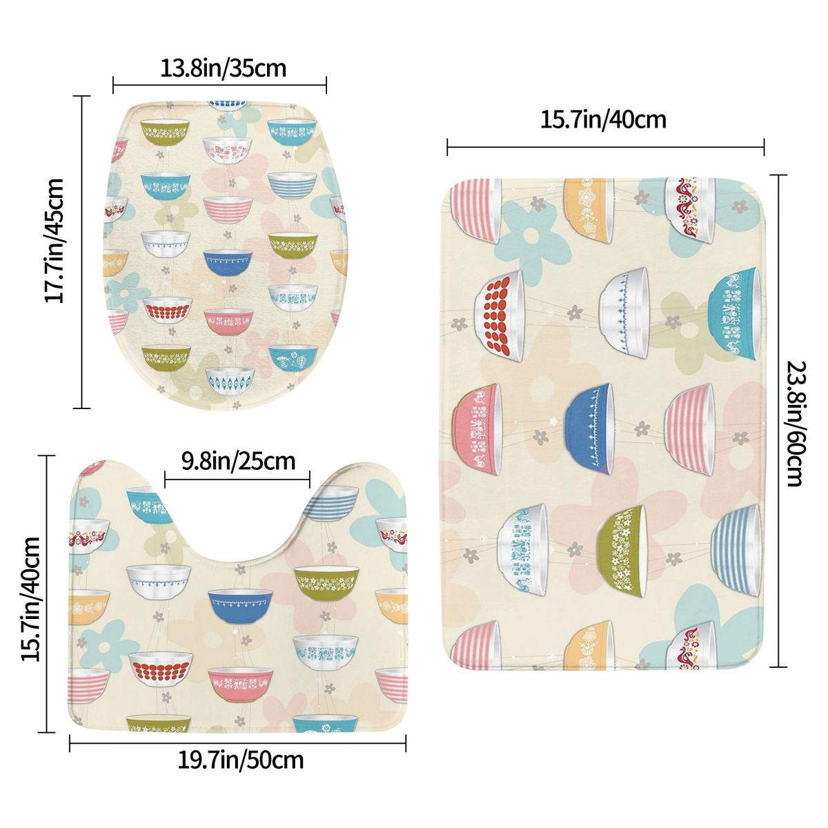 빈티지 파이렉스 그릇 컬렉션 3 조각 목욕 매트 욕실  - Vintage Collectible Pyrex 리뷰 및 가격