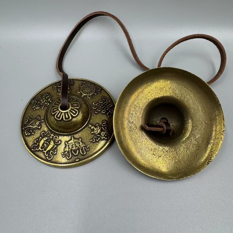 황동 니보르, 더블 드래곤 티베트 여덟 보물 디자인,  - Vintage Collectible Bells 리뷰 및 가격