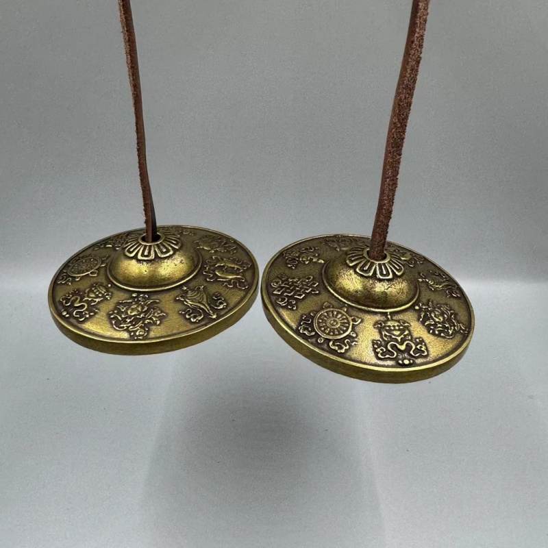 황동 니보르, 더블 드래곤 티베트 여덟 보물 디자인,  - Vintage Collectible Bells 리뷰 및 가격