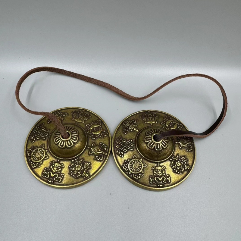 황동 니보르, 더블 드래곤 티베트 여덟 보물 디자인,  - Vintage Collectible Bells 리뷰 및 가격
