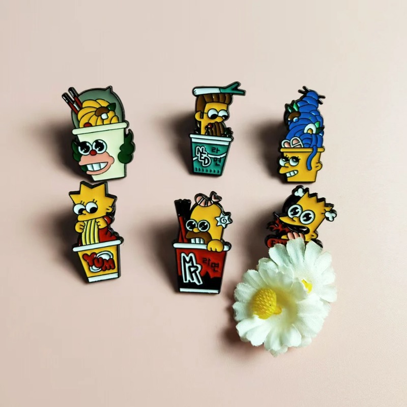 6pcs 세트 심슨 가족 귀여운 재미있는 배지 할로윈  - Vintage Items 리뷰 및 가격