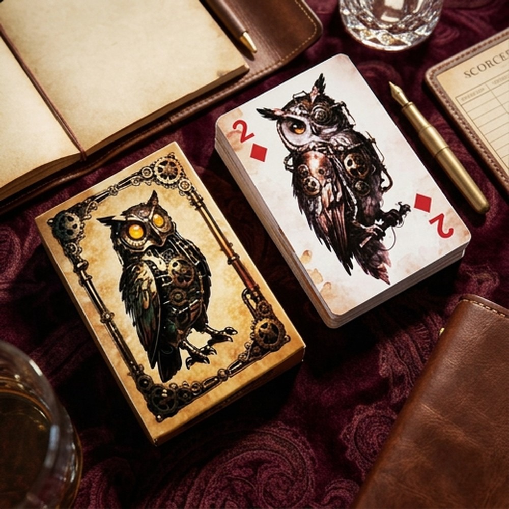 스팀펑크 스타일의 빈티지 55장 포커 카드 세트, 두꺼 - Vintage Collectible Playing Cards 리뷰 및 가격