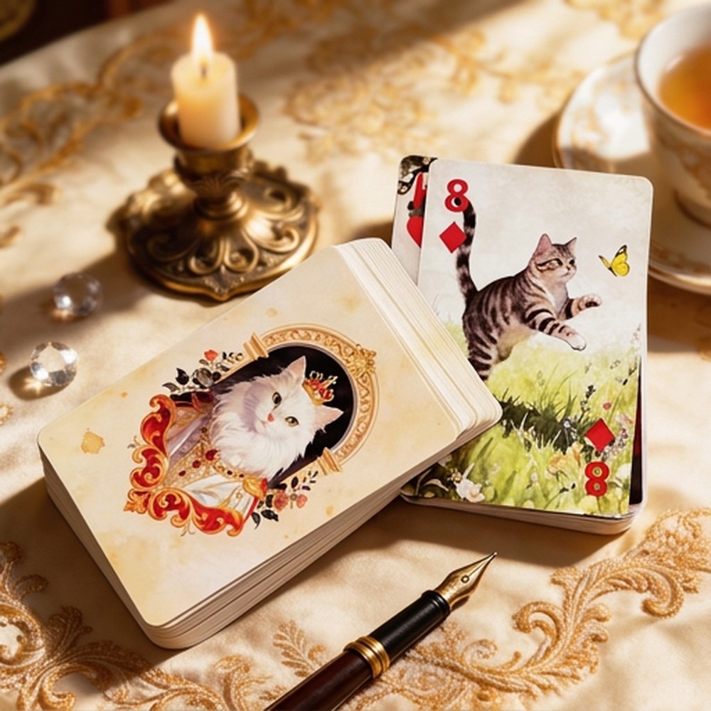 54장으로 구성된 빈티지 스타일의 귀여운 고양이 그림이 - Vintage Collectible Playing Cards 리뷰 및 가격