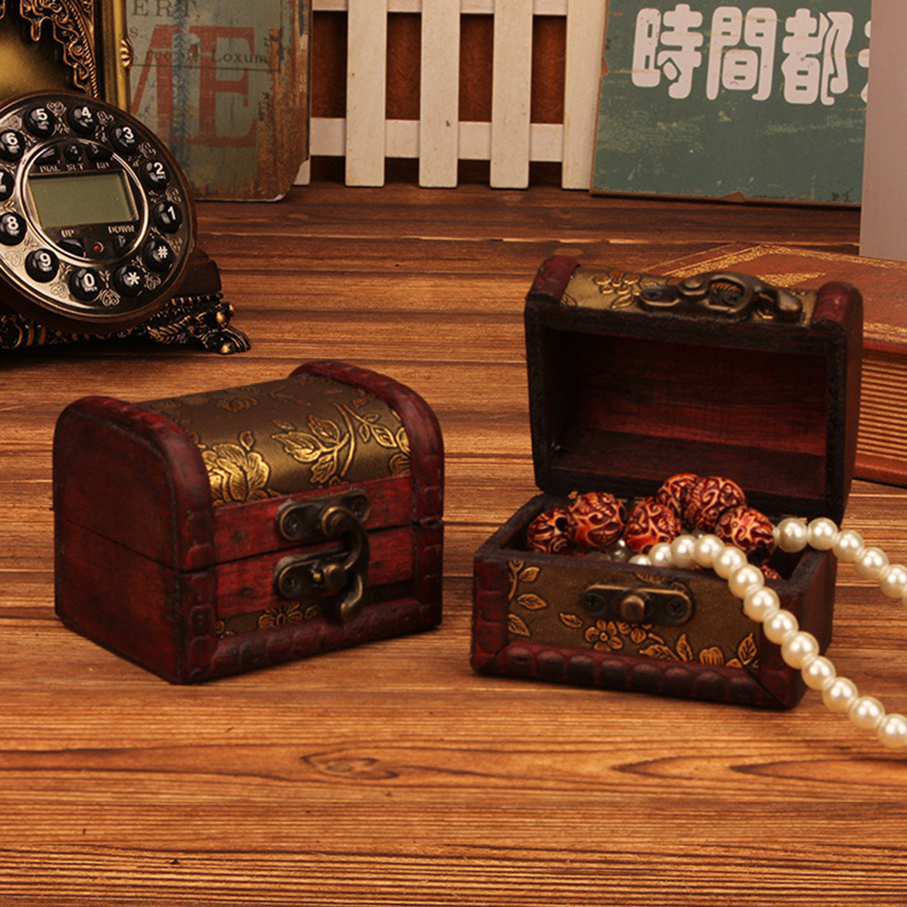 중국 스타일의 빈티지 나무 보석함, 잠금장치가 있는 장 - Vintage Items 리뷰 및 가격