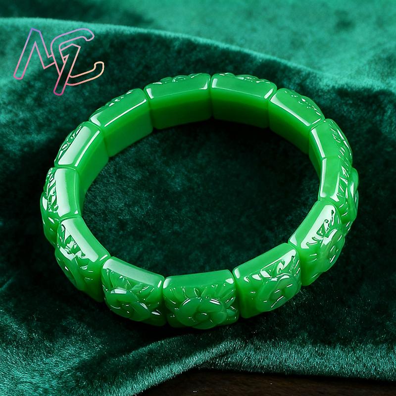 진짜 옥 꽃 팔찌 디자이너 빈티지 천연 보석 여성용 선 - Vintage Items 리뷰 및 가격