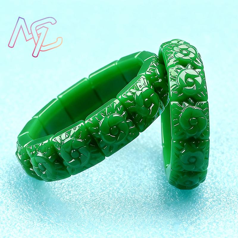 진짜 옥 꽃 팔찌 디자이너 빈티지 천연 보석 여성용 선 - Vintage Items 리뷰 및 가격
