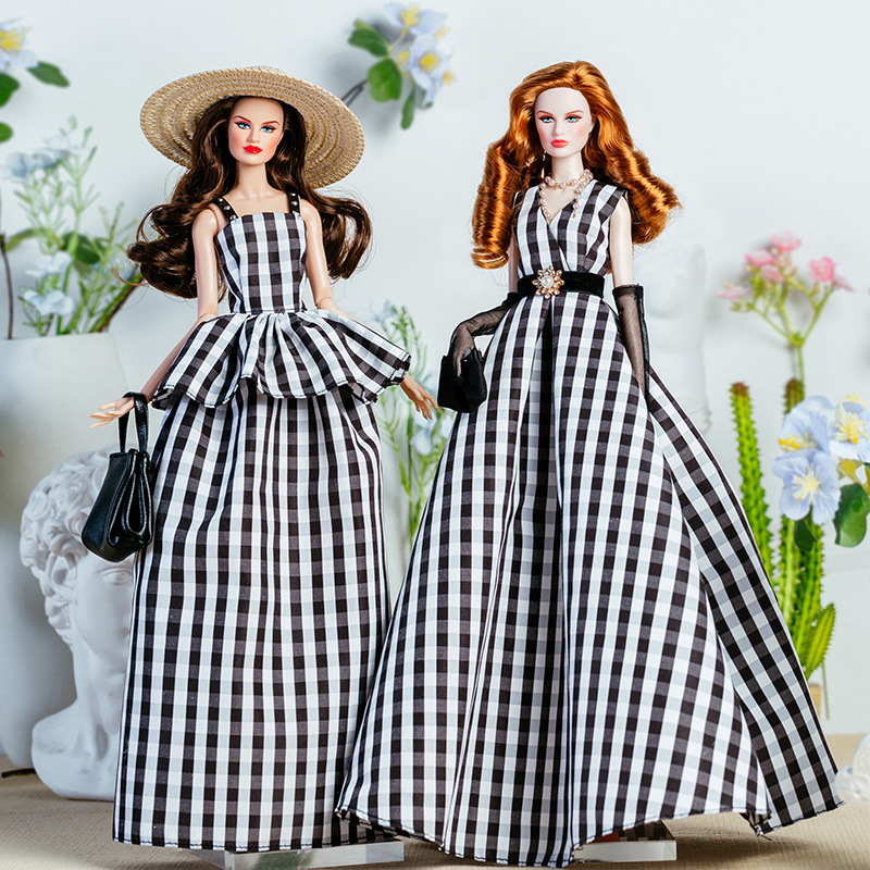 32cm 슈퍼 모델 인형 복장 유럽 패션 빈티지 흑백  - Vintage Collectible And Vintage Dolls 리뷰 및 가격