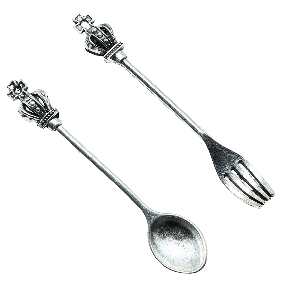 10pcs 골동품 실버 컬러 크라운 스푼 매력 펜 던  - Vintage Collectible Spoons 리뷰 및 가격