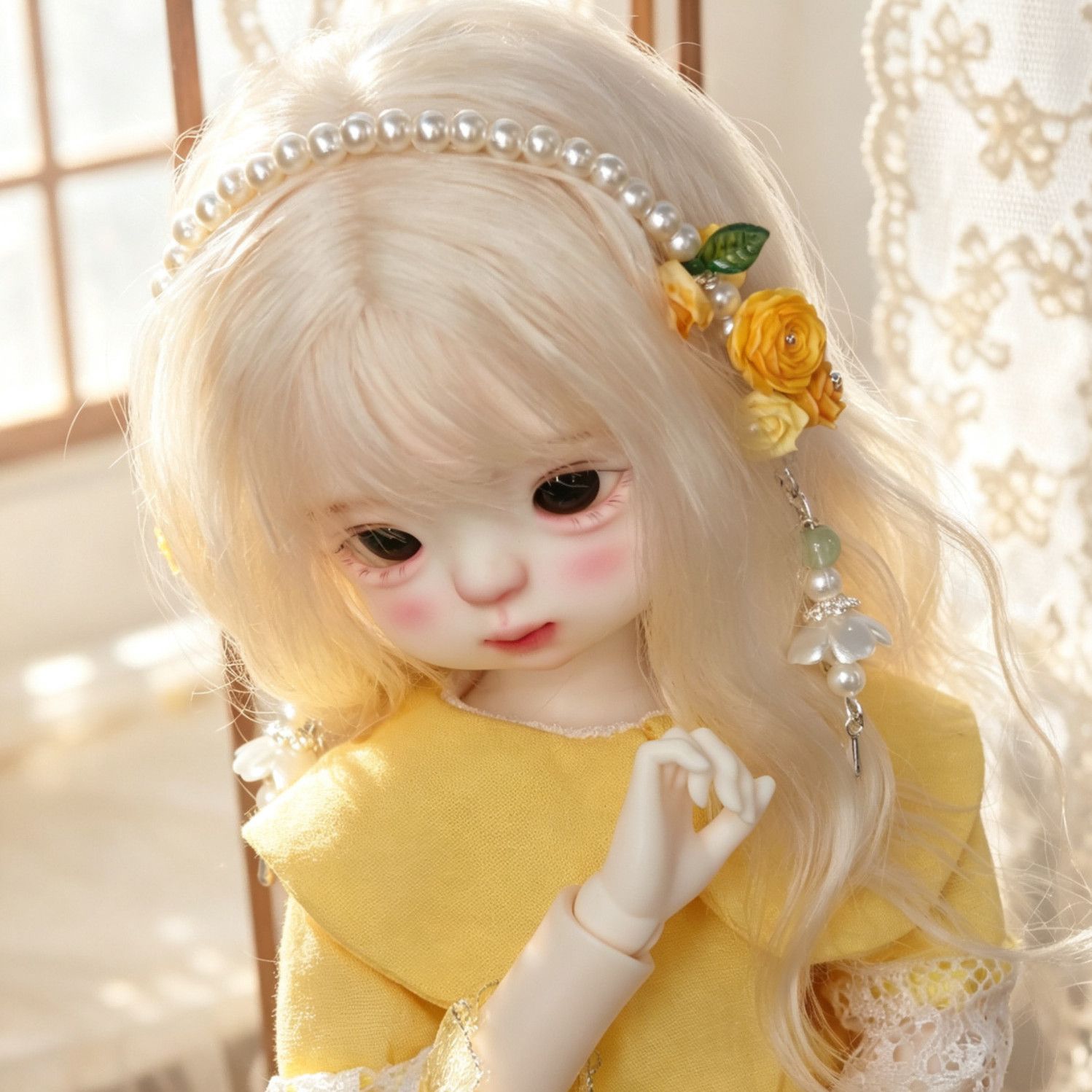 수제 진주 꽃 인형 헤어밴드, 긴 태슬 체인 헤어 리스 - Vintage Collectible And Vintage Dolls 리뷰 및 가격